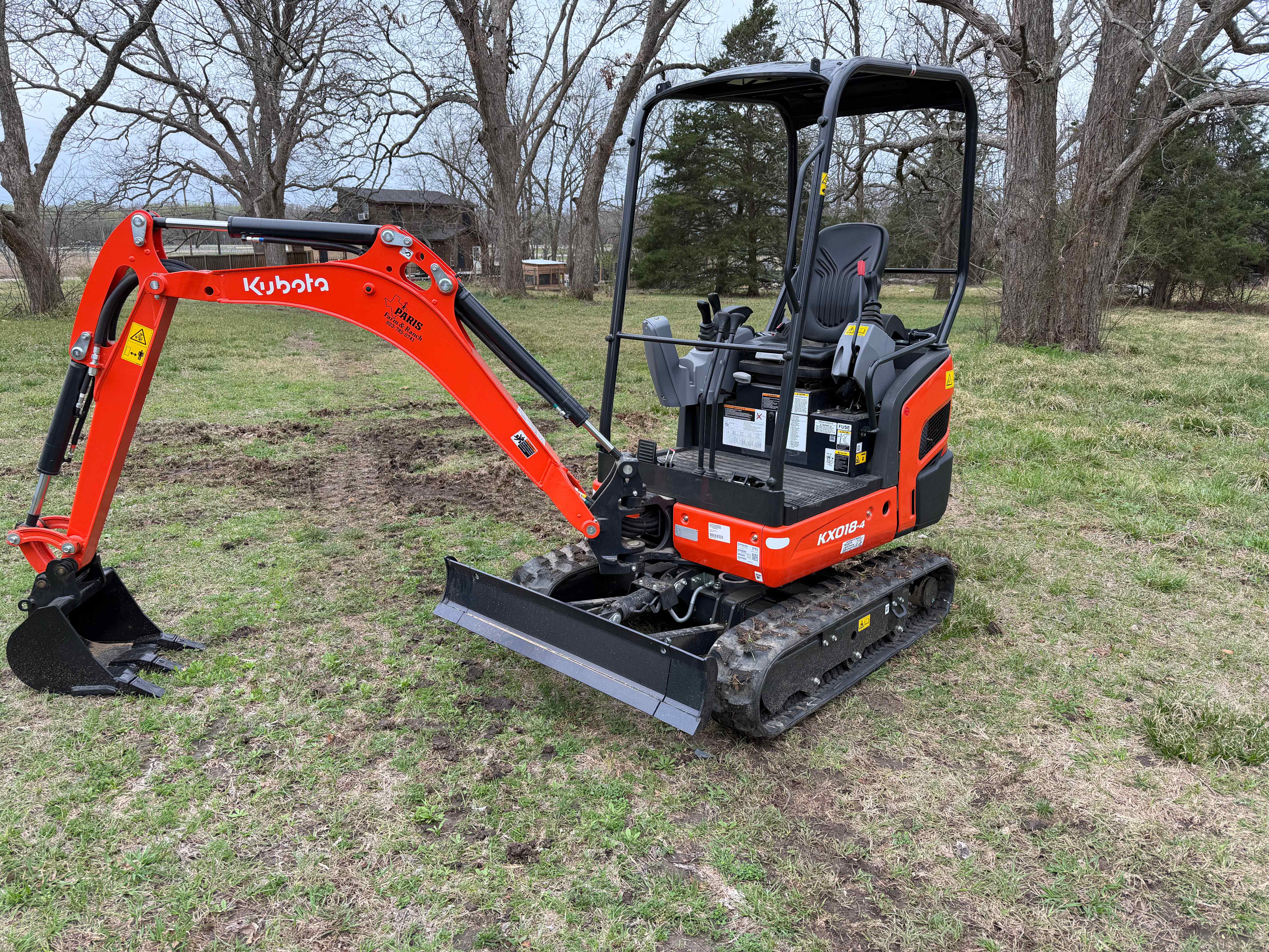 Kubota mini excavator earthmoving rental near Greenville Texas